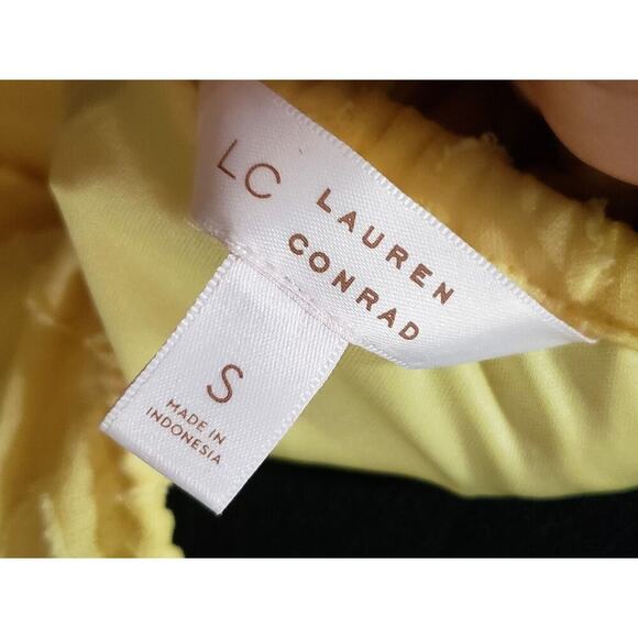 Lauren Conrad Women's Yellow 100% Polyester Scoop Neck Long Sleeve Top Blouse S - Picture 6 of 12